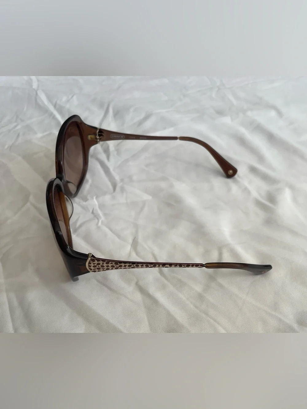 Coach S2004 Brown Oversized Sunglasses Tortoise Signature C Y2K